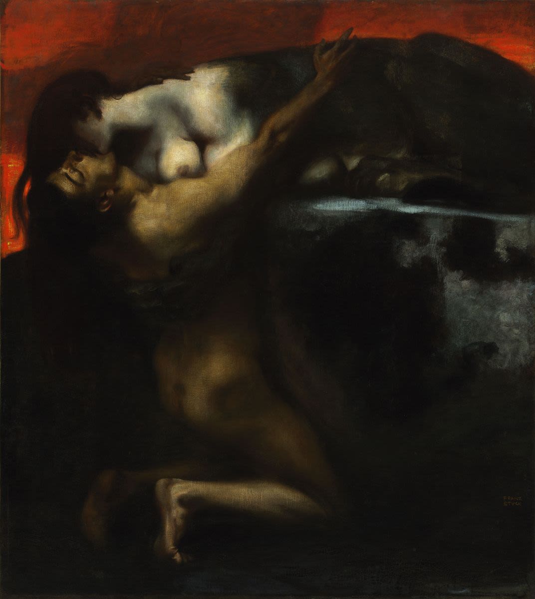 Franz von Stuck’s 1895 painting The Kiss of the Sphinx