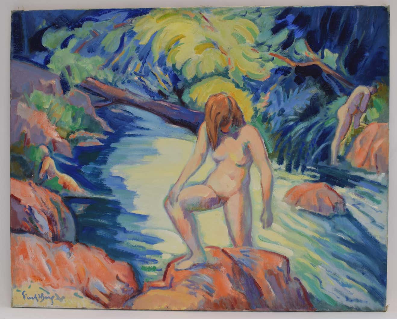 Nude portrait in nature, Freek van den Berg (1918-2000)