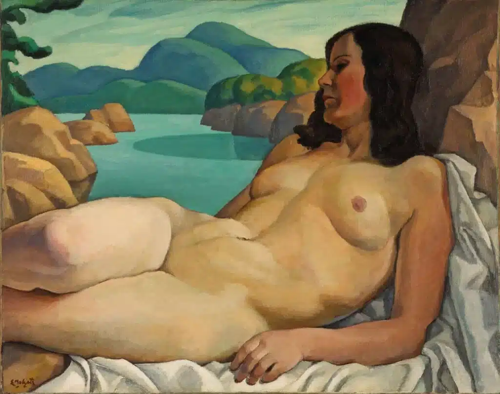 Nude paintings in nature- Edwin Holgate, Nude in a Landscape, c. 1930, National Gallery of Canada, Ottawa, Ontario, Canada