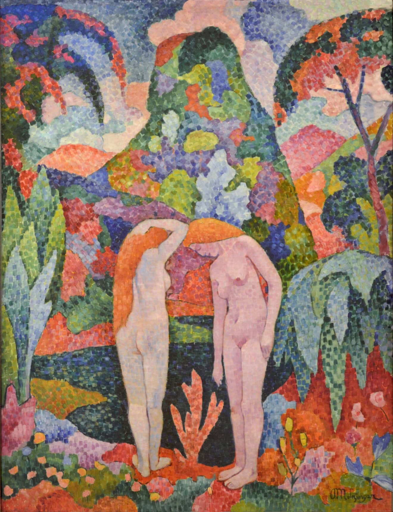 Nude paintings in nature- Jean Metzinger, Two Nudes in an Exotic Landscape, ca. 1905,