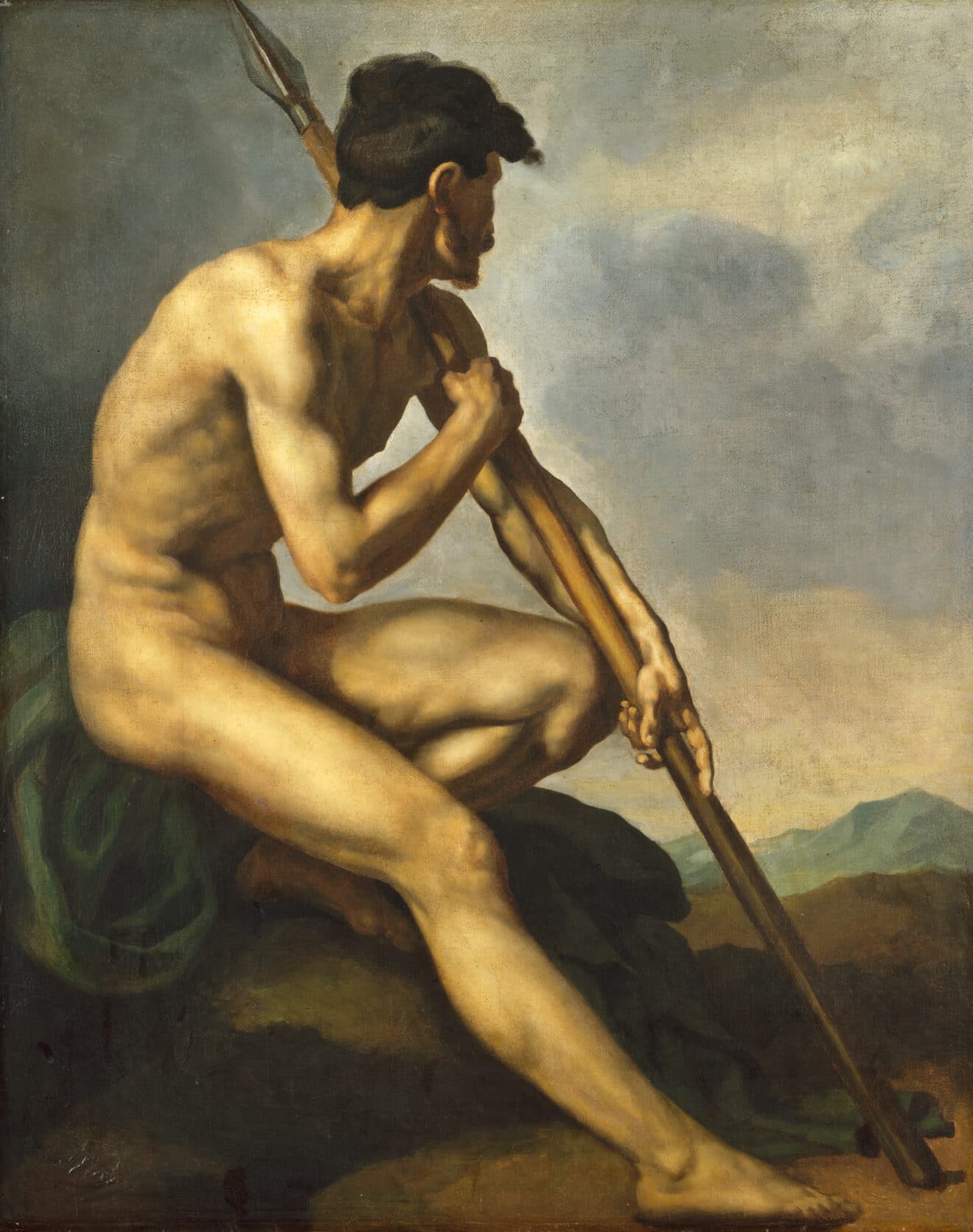 Théodore Géricault, Nude Warrior with a Spear, ca. 1816, National Gallery of Art, Washington, DC, USA. 
