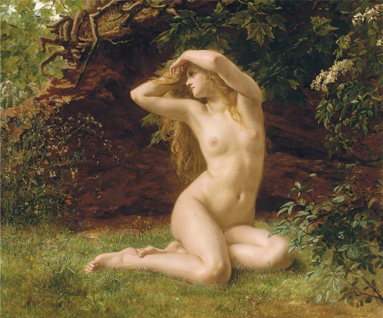 Valentine Cameron Prinsep, The First Awakening of Eve, ca. 19th century, private collection. Wikimedia Commons